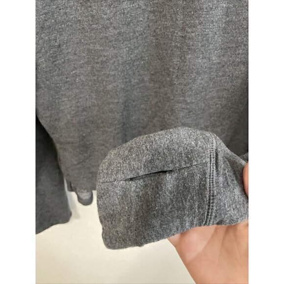 Reebok Hoodie Sweatshirt Thumb Holes Gray Pullover Top SizeM - Picture 3 of 8